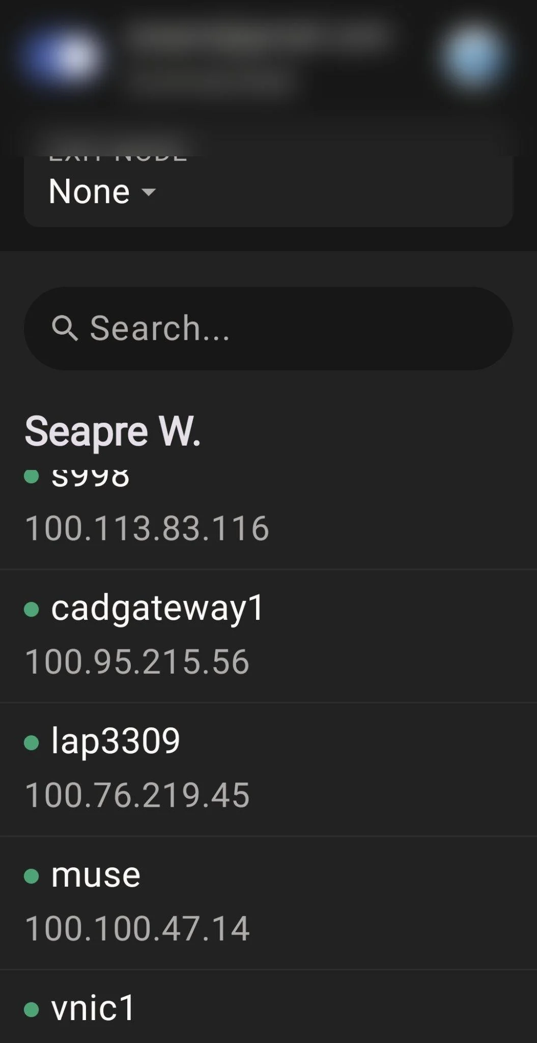 Tailscale app showing Connected status with the phone&rsquo;s tailnet address