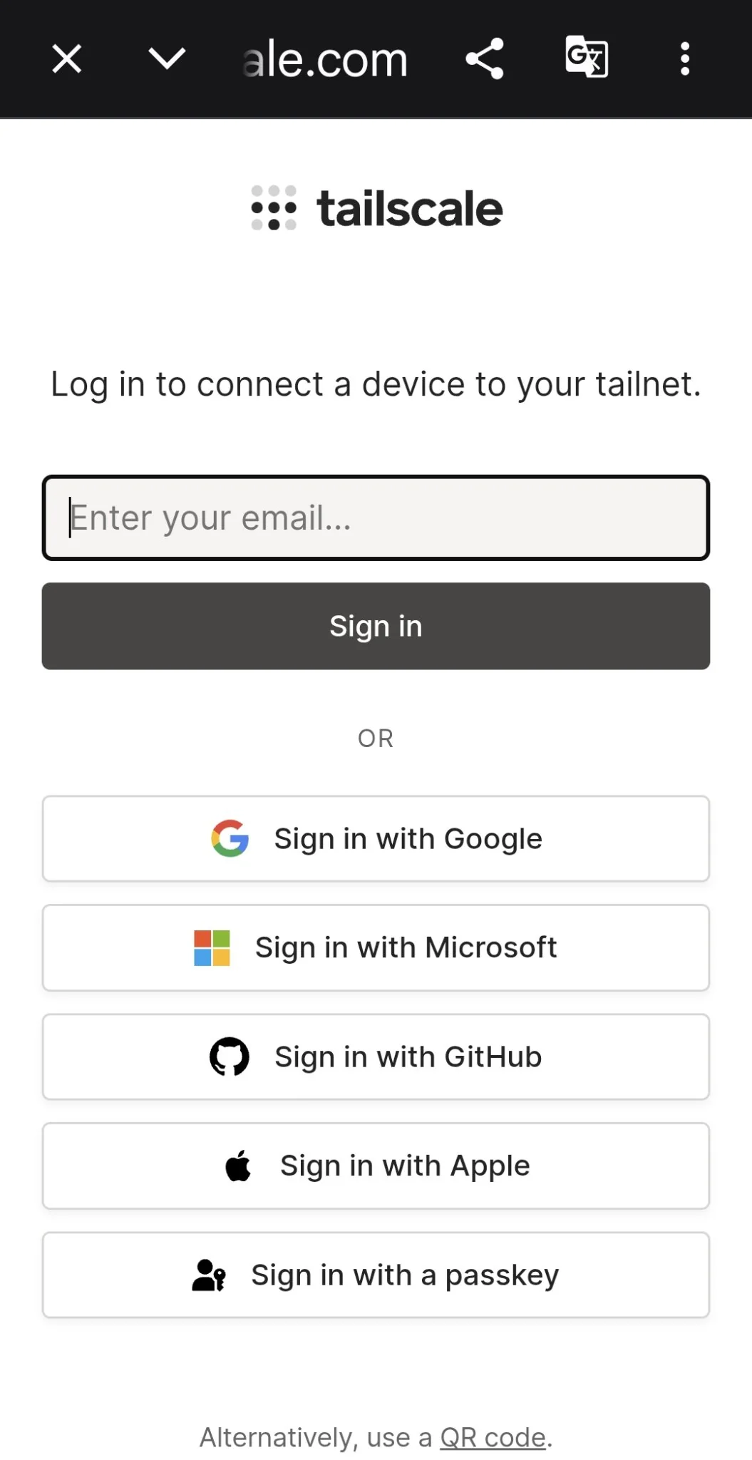 Android VPN connection request dialog for Tailscale